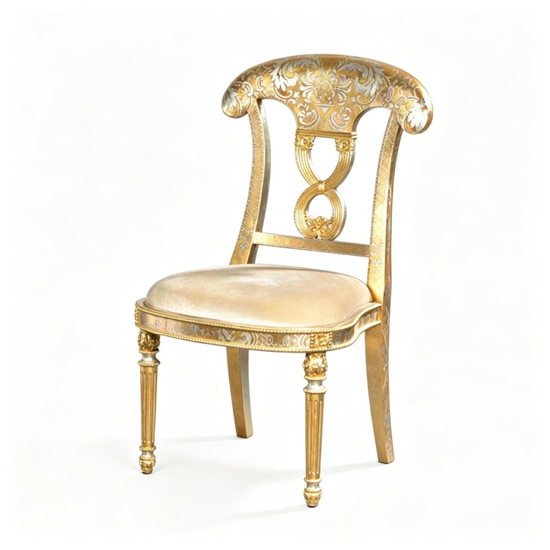French Classical Gold-Carved Decorative Chair