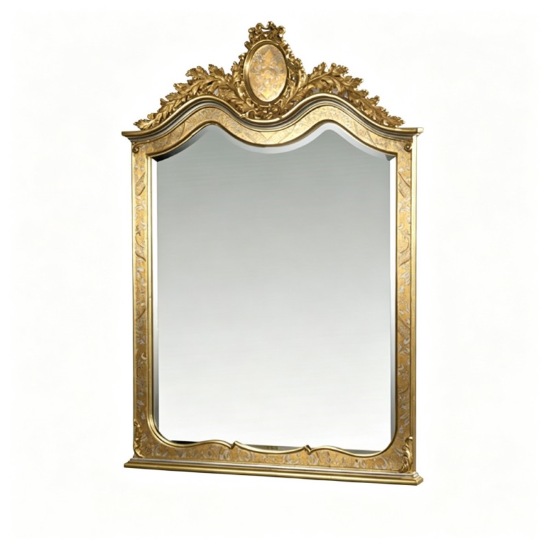 French Classical Gold-Carved Decorative Wall Mirror