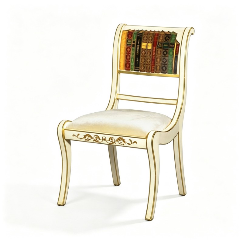 French Classical Book-Backrest Decorative Chair