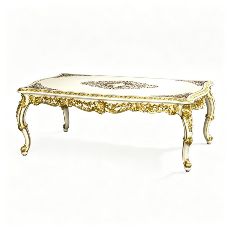 French Classical Rectangular Gilded Carved Coffee Table