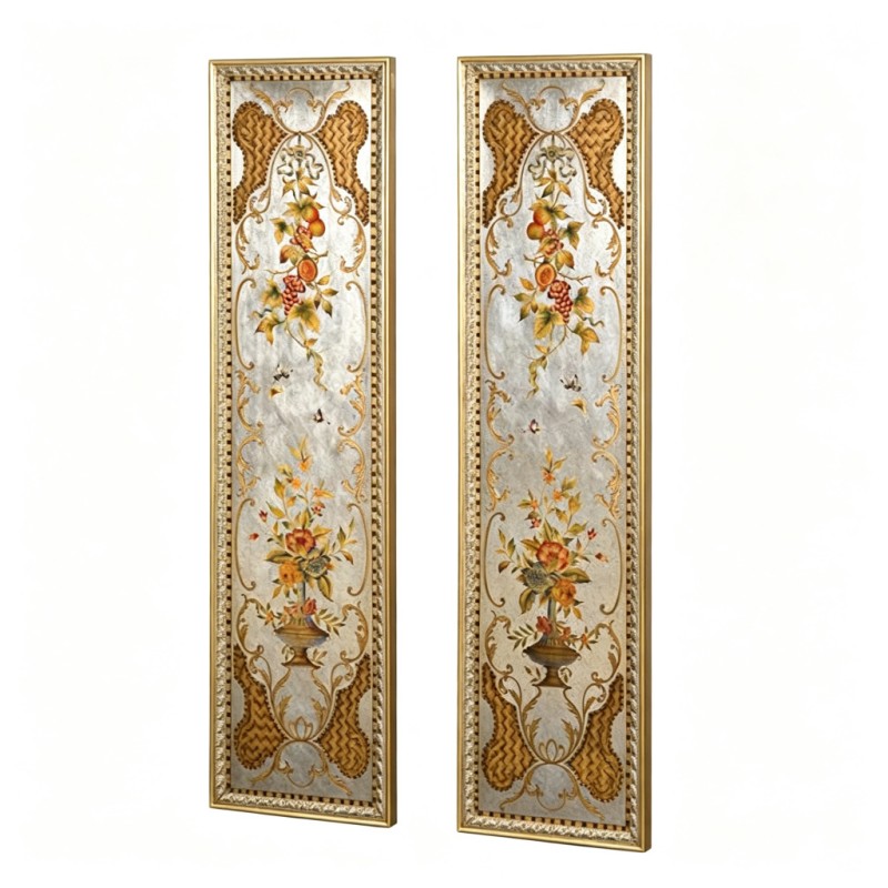 Silver-Foil Floral-Fruit-Vase Decorative Wall Hanging