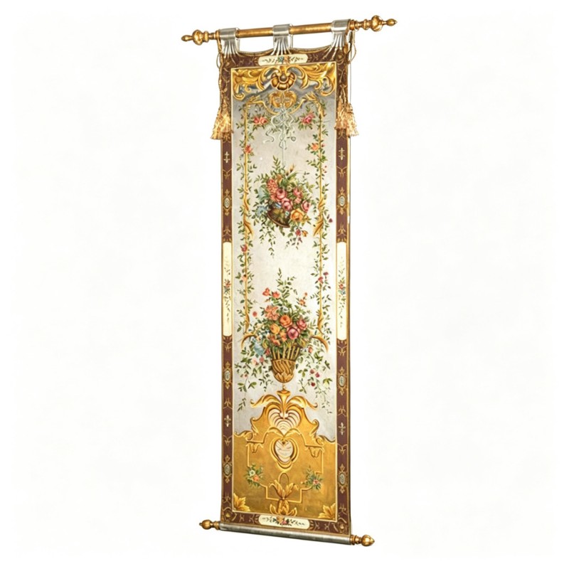 French Gold-Bar Floral Carved Decorative Wall Hanging
