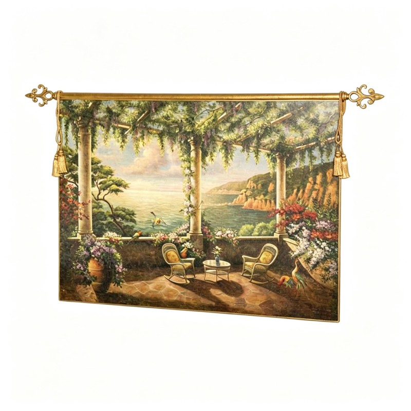 Mediterranean Seaside-Terrace Landscape Wall Art
