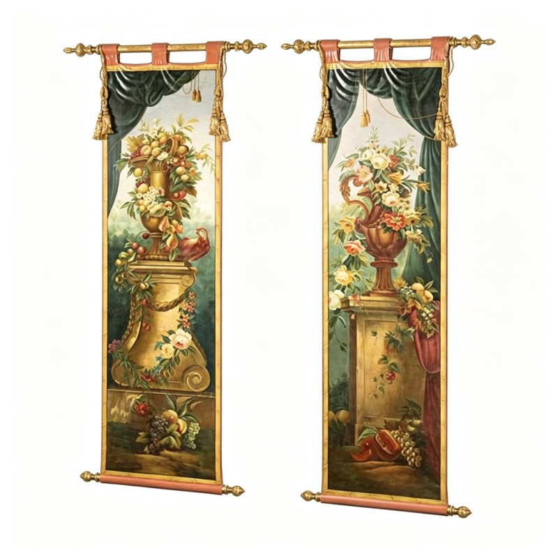 Gold-Bar Treasure-Vase Fruit-and-Flower Decorative Wall Hanging