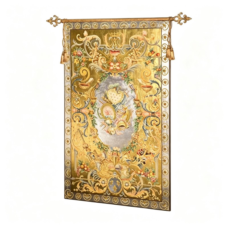 Gold Baroque-Pattern Decorative Wall Hanging