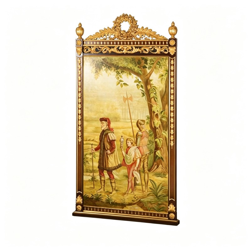 Gilded-Framed Medieval-Figure Oil-Painting Wall Art
