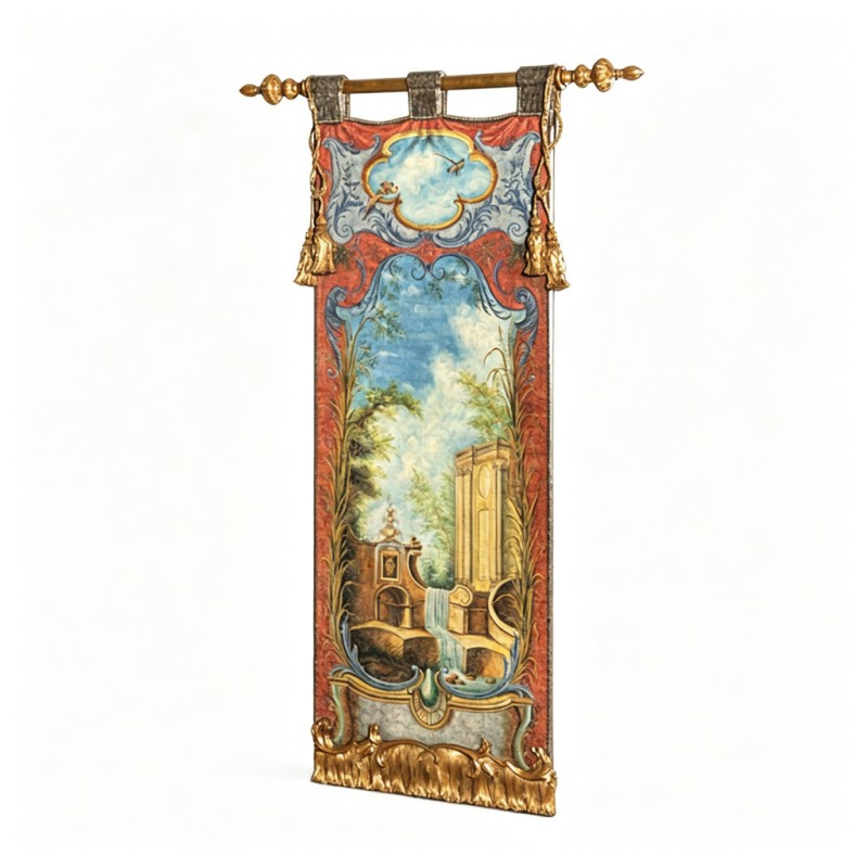 Red-Baroque Landscape Decorative Banner