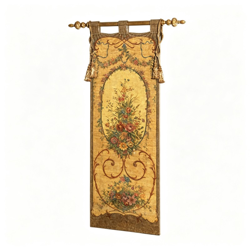 Warm-Yellow Oval-Floral Decorative Wall Hanging