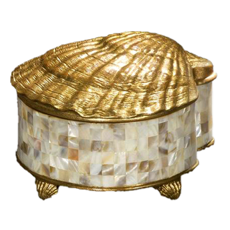 French Mother-of-Pearl Shell-Shaped Jewelry Box