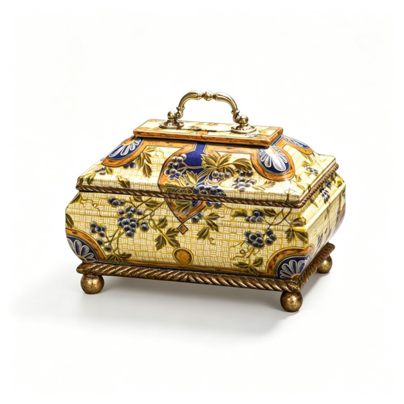Beige-Woven-Texture Grape-Vine Storage Box