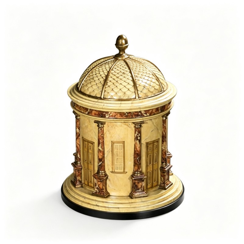 Faux-Marble Round-Pavilion-Column Ornament