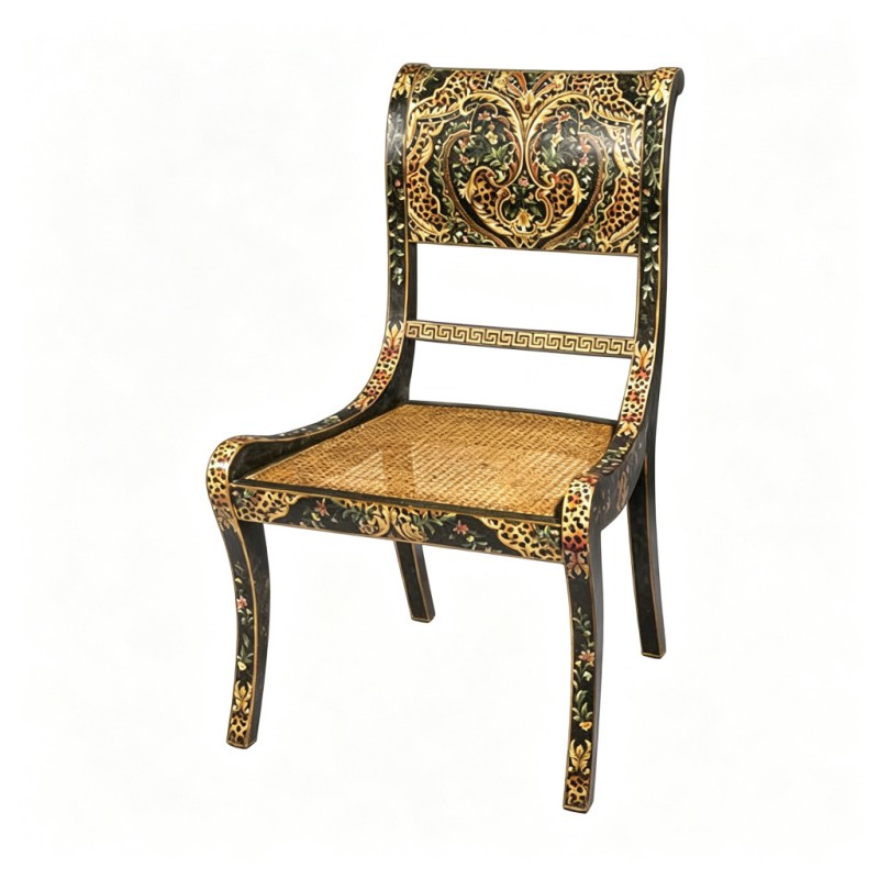 Gilt Classic French-Style Openwork Rattan Chair