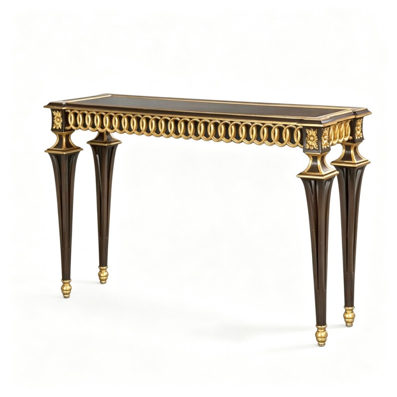 Classic French-Style Ring Openwork Console Table