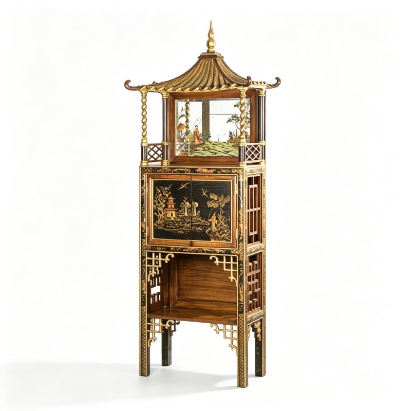 Chinese Gilt Pavilion Display Cabinet