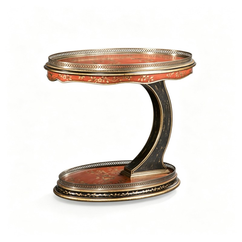 Gilt Classic French-Style Two-Tier Tray Side Table