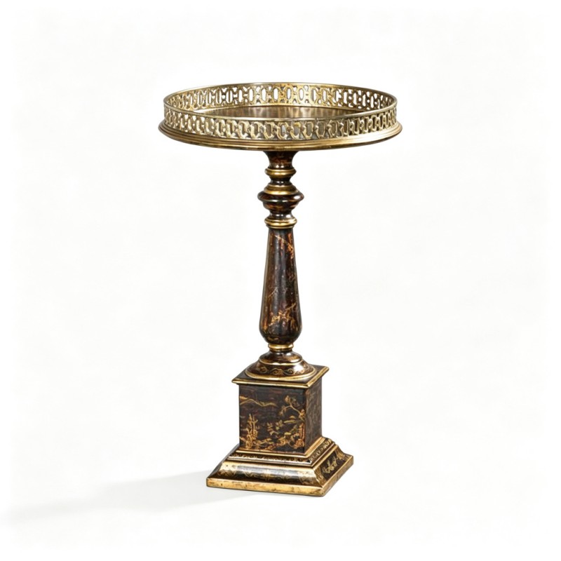 Gilt Classic French-Style Pedestal Side Table