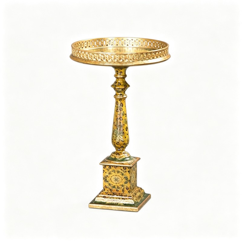 Classic French-Style Hand-Painted Pedestal Tray Stand