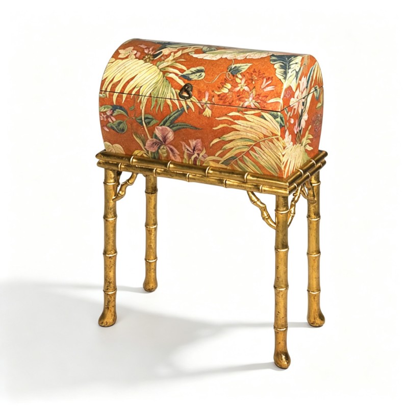 Tropical Floral Arched-Top Decorative Box Stand