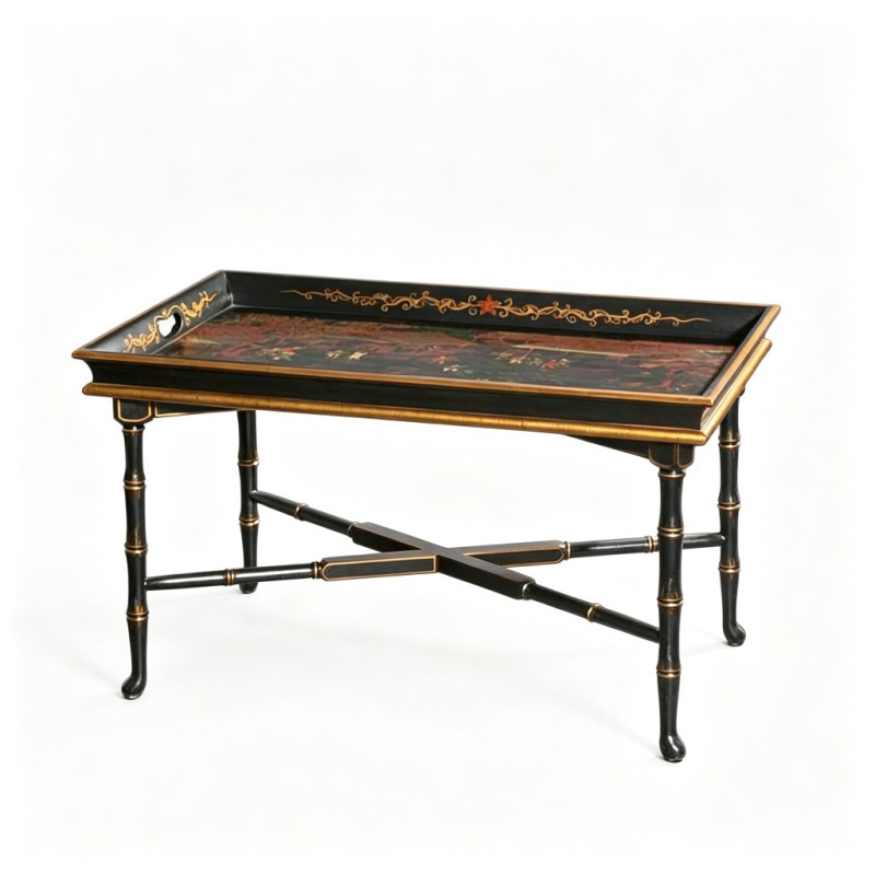 Chinese Gilt Bamboo-Styled Tray Table