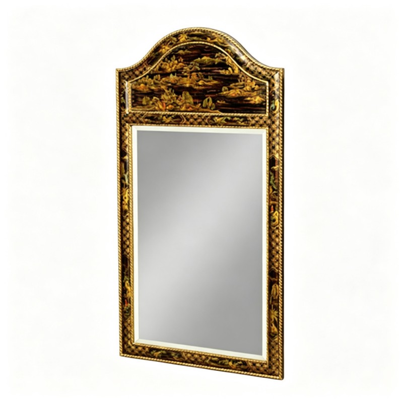 Vintage Gilt Landscape Arched-Top Wall Mirror