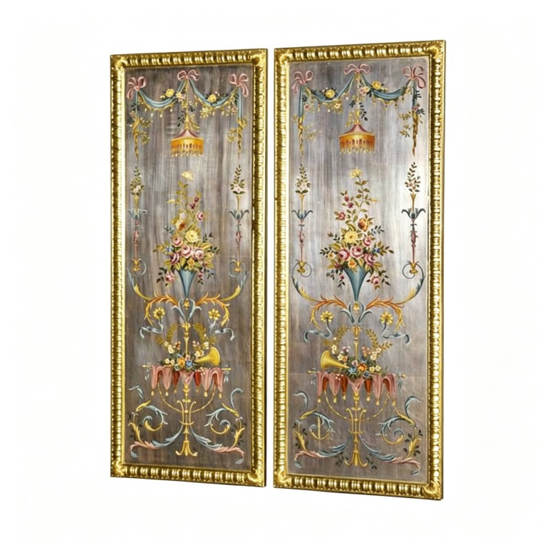 Pair of Grey Rococo Bowknot-Lamp Decorative Wall Hangings