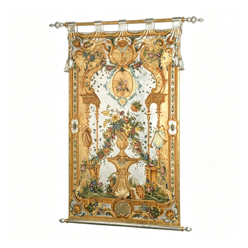 Gold Floral-Architectural-Pattern Decorative Wall Hanging