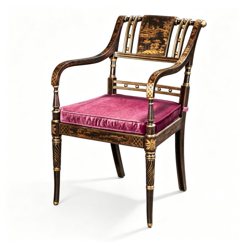 Classic French-Style Chinese-Pattern Gilt Armchair