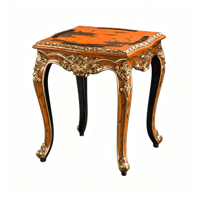 Gilt Classic French-Style Carved Paw-Foot Side Table