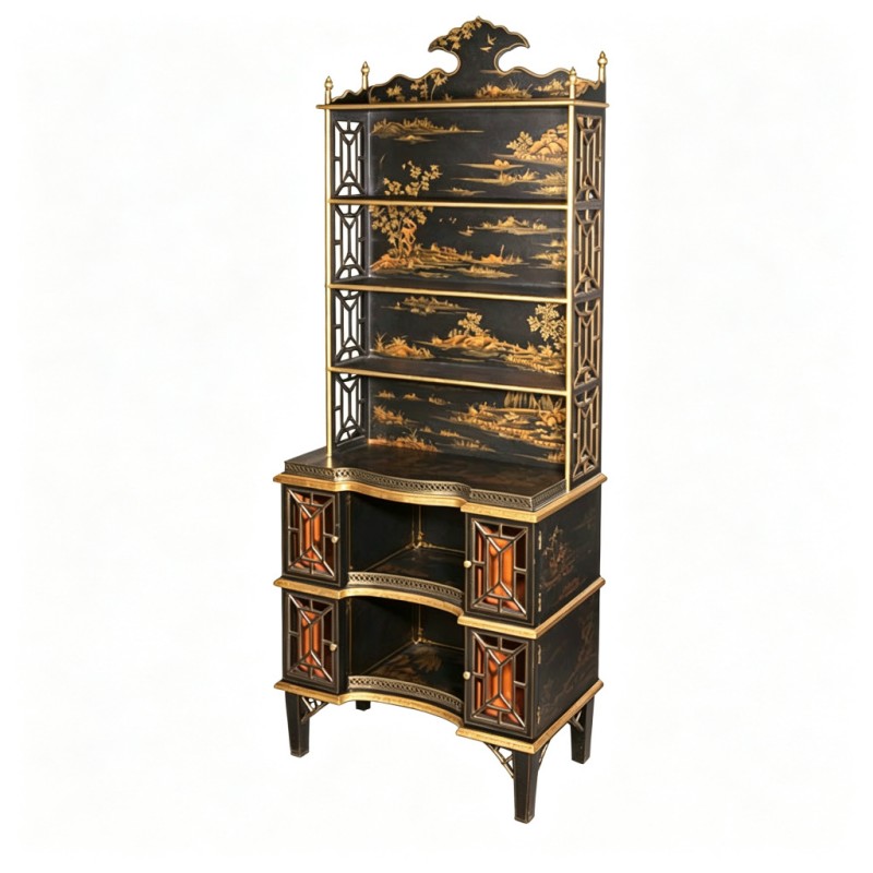 Oriental Rococo Gilt Antique Display Cabinet
