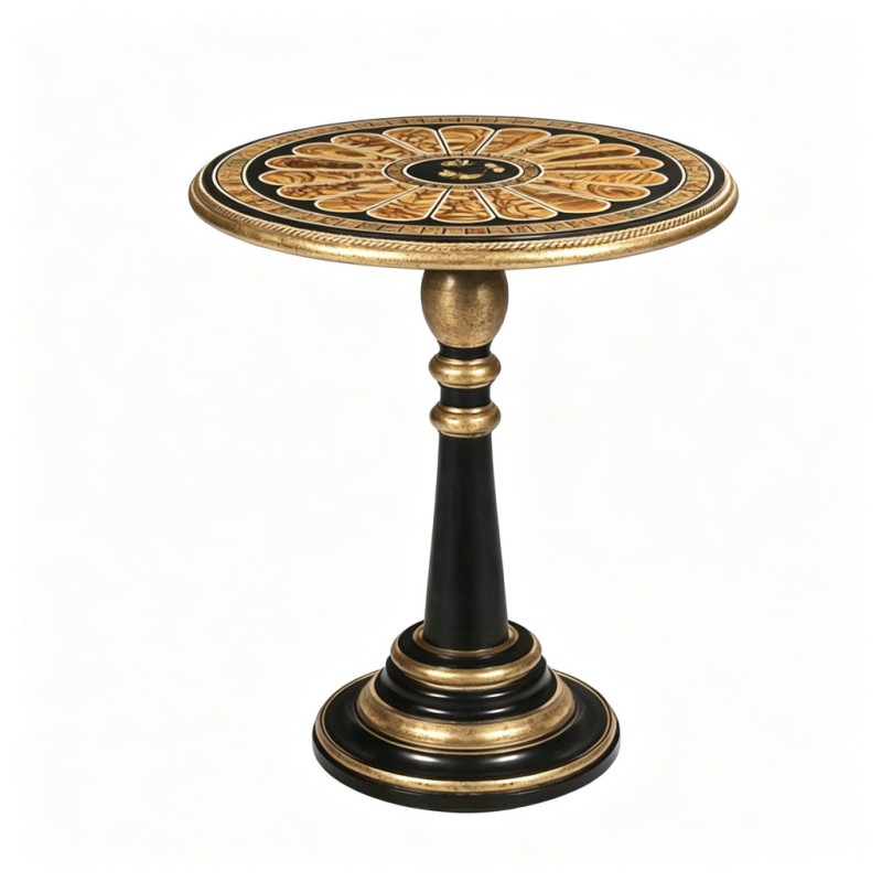 Gilt Classic French-Style Fan-Shaped Round Side Table