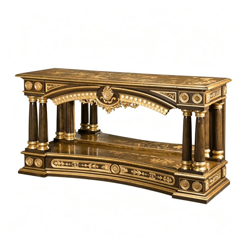 Gilded Classic French-Style Carved Console Table
