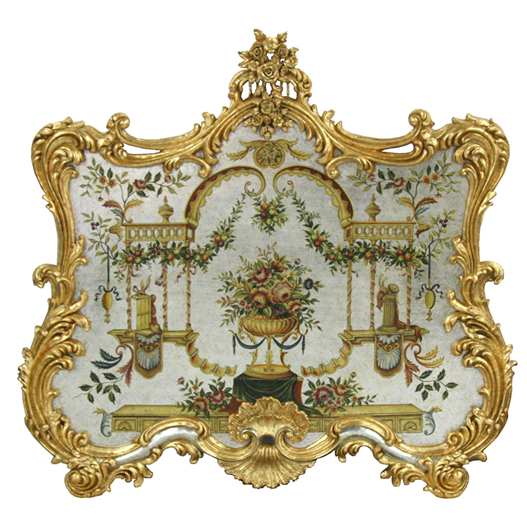 French Gilded Carved Royal-Floral Decorative Panel