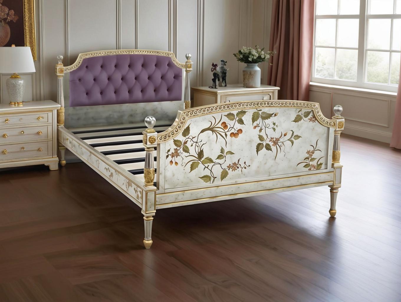Gilded Hand-Painted French-Style Children's Bed