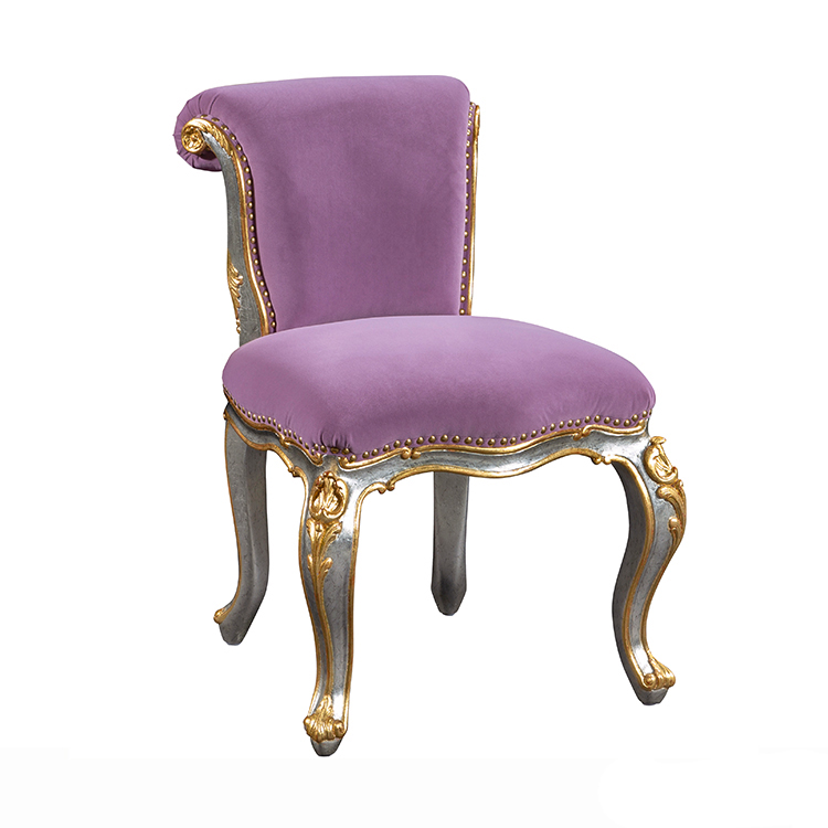 Gilded Hand-Painted French-Style Vanity Stool