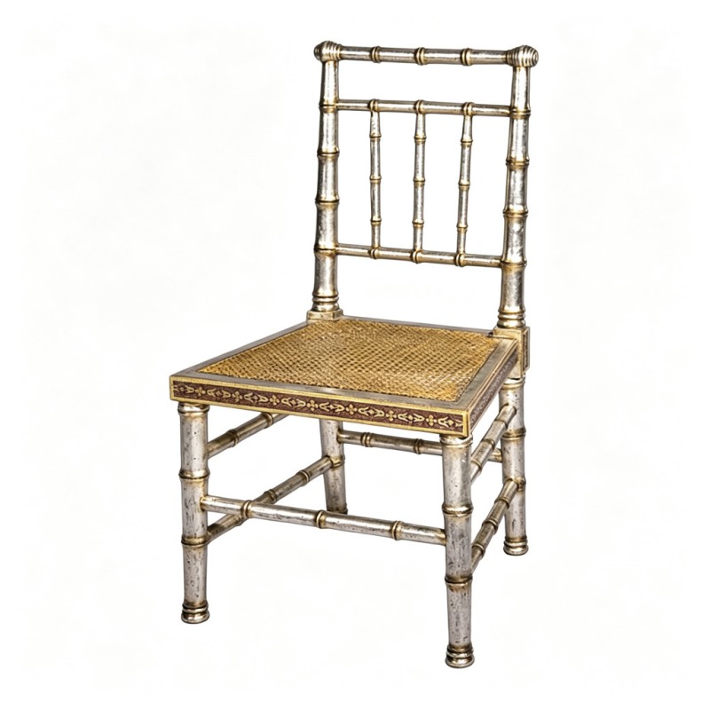 Vintage Bamboo-Styled Rattan Chair