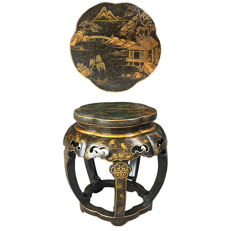 Chinoiserie Drum Stool