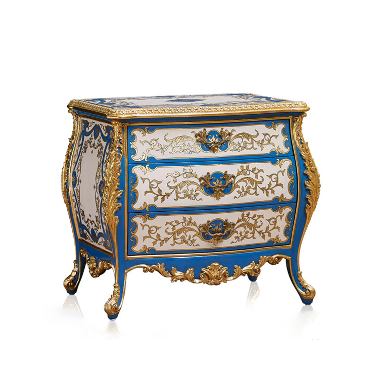 Gilded Hand-Painted Chinoiserie Nightstand