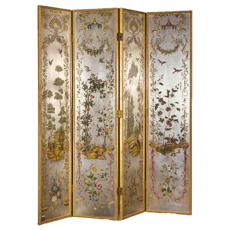 Chinoiserie Hand-Painted Screen