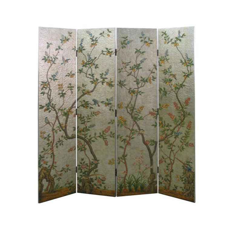 Chinoiserie Hand-Painted Screen