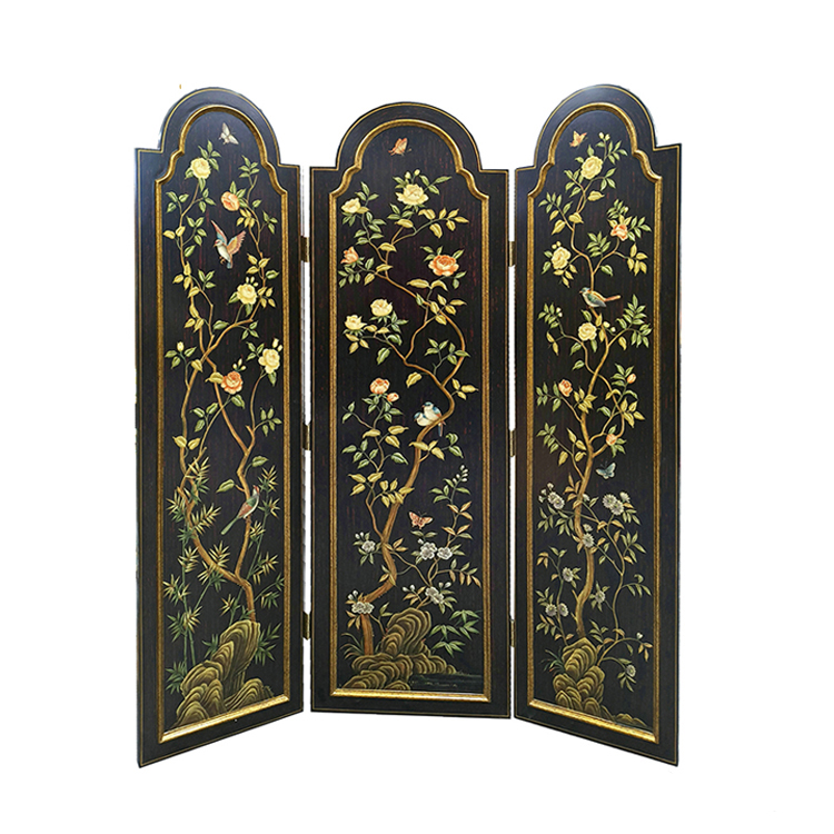 Chinoiserie Hand-Painted Screen