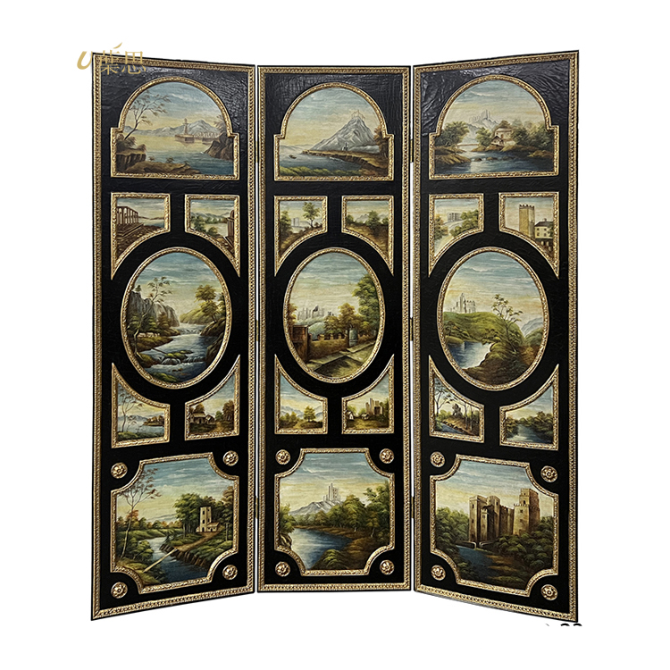 Chinoiserie Hand-Painted Screen