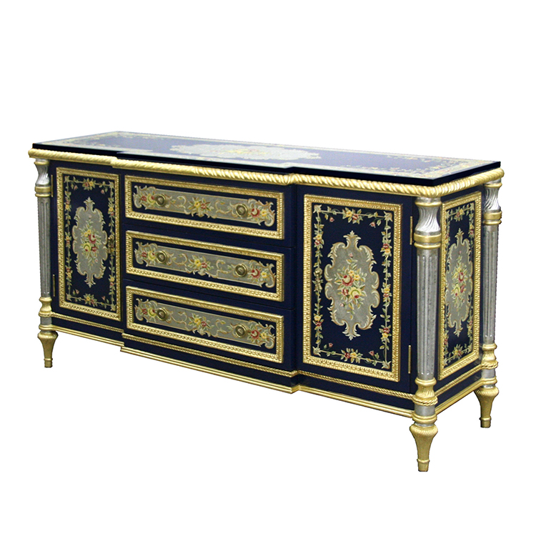 Hand-Painted French-Style Storage Cabinet