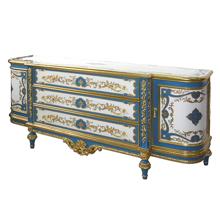 Hand-Painted French-Style Storage Cabinet