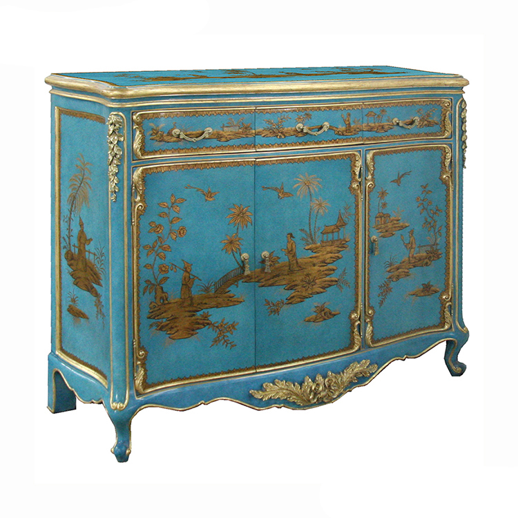 Hand-Painted French-Style Storage Cabinet