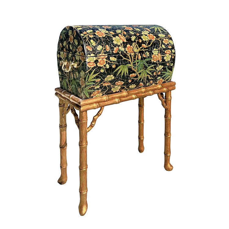 Hand-Painted Plum Blossom Box Side Table