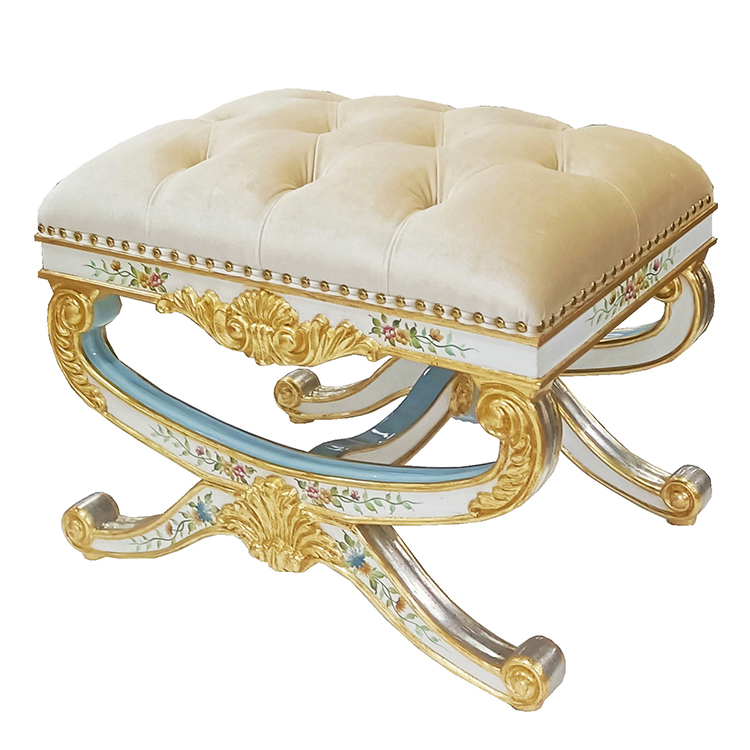 Gilded French-Style Vanity Stool