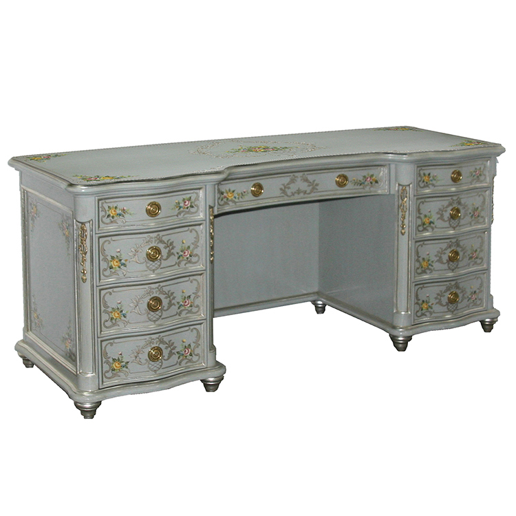 Gilded Hand-Painted French-Style Writing Desk
