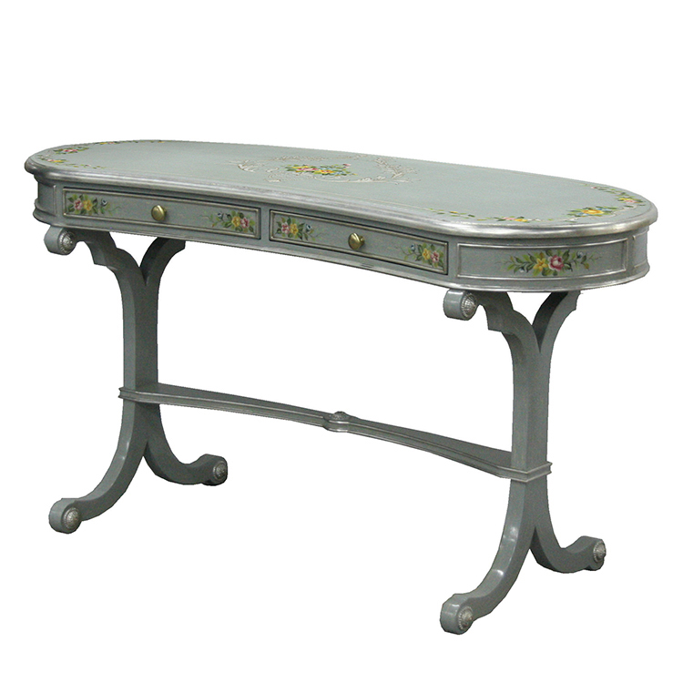 Gilded Hand-Painted French-Style Writing Desk
